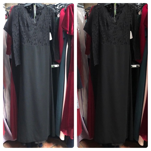 Dessy Collection 3014 Black Lace Top Gown 🤩 R1 - Picture 6 of 17